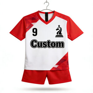 cjh (23) Customized Soccer Jersey Thailand Quality Custom Crimson Red AND WHITE Color Blocking Team Football Jerseys