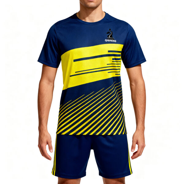 2025-2026 Collection Blue-Yellow Color-Block Casual Sports Tracksuit